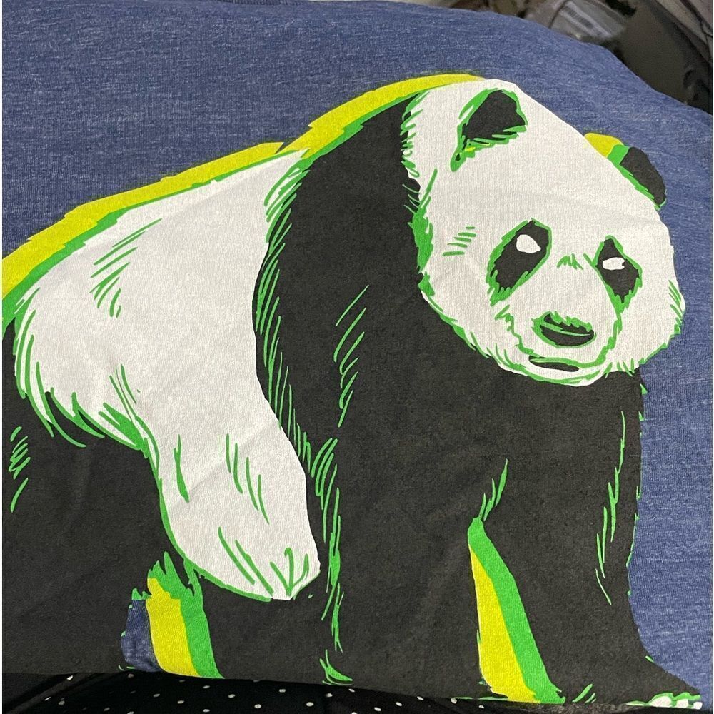 LRG MENS NAVY HEATHER WAVY PANDA TEE SHIRT, small